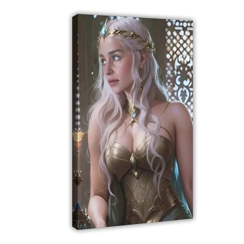 BGFER Poster "Schauspielerin Emilia Clarke" (16) auf Leinwand, Schlafzimmer, Dekoration, Landschaft, Büro, Raumdekoration, Geschenk, 40 x 60 cm von BGFER