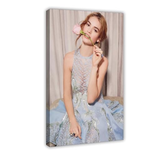 BGFER Poster "Schauspielerin Lily James" (11), Leinwand-Poster, Schlafzimmerdekoration, Landschaft, Büro, Raumdekoration, Geschenk, 40 x 60 cm von BGFER