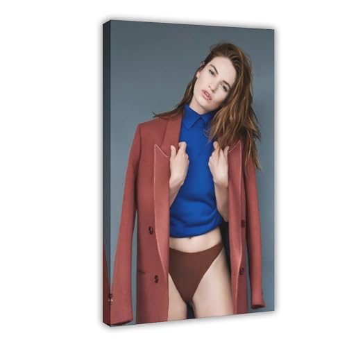 BGFER Poster "Schauspielerin Lily James" (2), Leinwand-Poster, Schlafzimmerdekoration, Landschaft, Büro, Raumdekoration, Geschenk, 40 x 60 cm von BGFER