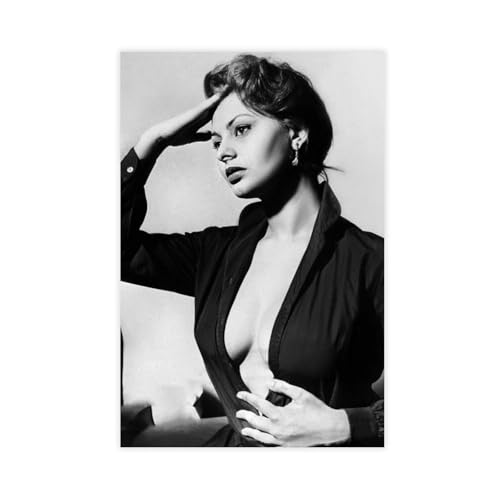 BGFER Poster "Schauspielerin Sophia Loren" (19) auf Leinwand, Schlafzimmer, Dekoration, Landschaft, Büro, Raumdekoration, Geschenk, 60 x 90 cm von BGFER