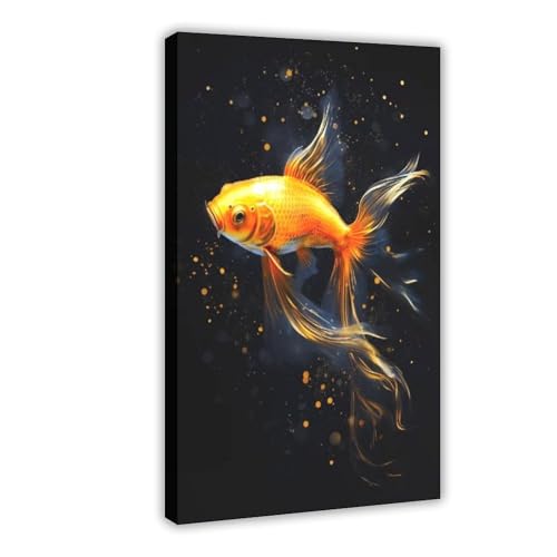 BGFER Süßes Goldfisch-Poster, Leinwand-Poster, Wandkunst, Dekordruck, Bild Gemälde für Wohnzimmer, Schlafzimmer, Dekoration, 40 x 60 cm BGFER Süßes Goldfisch-Poster, Leinwand-Poster, Wandkunst, Dekordruck, Bild Gemälde für Wohnzimmer, Schlafzimmer, Dekoration, 40 x 60 cm von BGFER