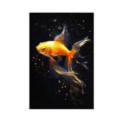 BGFER Süßes Goldfisch-Poster, Leinwand-Poster, Wandkunst, Dekordruck, Bild Gemälde für Wohnzimmer, Schlafzimmer, Dekoration, 40 x 60 cm BGFER Süßes Goldfisch-Poster, Leinwand-Poster, Wandkunst, Dekordruck, Bild Gemälde für Wohnzimmer, Schlafzimmer, Dekoration, 40 x 60 cm von BGFER