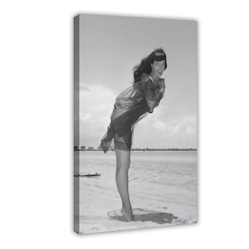 Bettie Page Poster (14) Leinwandposter Schlafzimmer Dekor Landschaft Büro Zimmer Dekor Geschenk 50 x 75 cm von BGFER