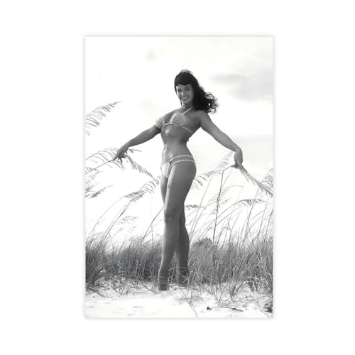 Bettie Page Poster (7) Leinwandposter Wandkunst Dekor Druck Bild Gemälde für Wohnzimmer Schlafzimmer Dekoration 60 x 90 cm von BGFER