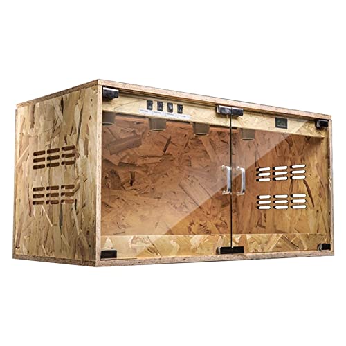 Reptilien-Futterbox, Acryl-Zuchtbox, Futterbox für Insekten, Schlangen, Vogelspinnen, Amphibien (braun, 80 x 40 x 40 cm) von BGFYUSF