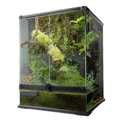 Reptilien-Terrarium, Glas, transparente Futterbox, Zuchtbox für Reptilien und Amphibien, Insekten, Spinne, Schildkröte, Schlange (45 x 45 x 60 cm) von BGFYUSF