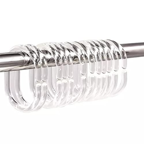 12 Stück Kunststoff-Duschvorhang-Ringe, C-förmige Duschringe, rostfreie Duschvorhang-Haken, leicht gleitend, Anti-Tropf-Duschvorhanghaken für Badezimmer, Duschstange, Zuhause und Hotel 12 Stück Kunststoff-Duschvorhang-Ringe, C-förmige Duschringe, rostfreie Duschvorhang-Haken, leicht gleitend, Anti-Tropf-Duschvorhanghaken für Badezimmer, Duschstange, Zuhause und Hotel von BGGG