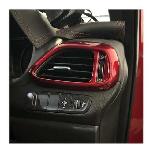 BGHGCVAOK Interieur Zubehör Für Hyundai Für I30 N 2018-2023 RHD Rotes Armaturenbrett Mittelkonsole Schalthebel Fensterknopf Entlüftungsabdeckung(Side Air Vent) von BGHGCVAOK