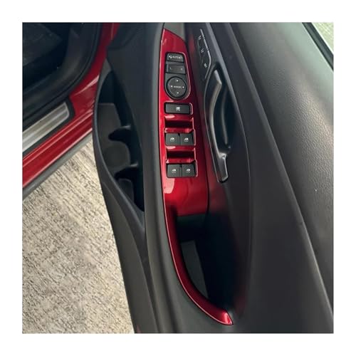 BGHGCVAOK Interieur Zubehör Für Hyundai Für I30 N 2018-2023 RHD Rotes Armaturenbrett Mittelkonsole Schalthebel Fensterknopf Entlüftungsabdeckung(Window Button) von BGHGCVAOK