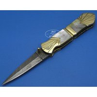 Unterkosten Plus 50% Sale Bgiknivesusa Damaskus Stahl Perlmutt Liner Lock Klappmesser 619P-8 von BGIKnivesUSA