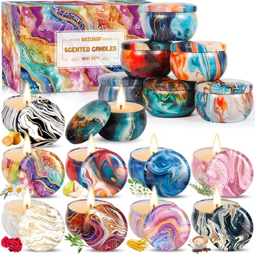 BGIUSQF 16 Pieces Duftkerzen Geschenkset, 100% Natürliches Sojawachs, Kerzen Set, Scented Candle, Duftkerzen, Weihnachts Geschenke für Frauen, Sojawachs für Kerzen, Stress Abbauen von BGIUSQF
