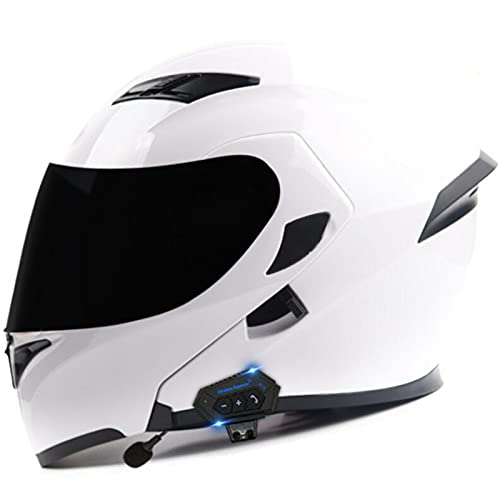 BGMKE Motorrad Integralhelm Modularer Bluetooth-Helm Doppelvisier-Klapphelme ECE Zertifiziert Bluetooth Integrierter Helm Motorrad Rollerhelm FüR Damen Herren Integrierter Helm von BGMKE