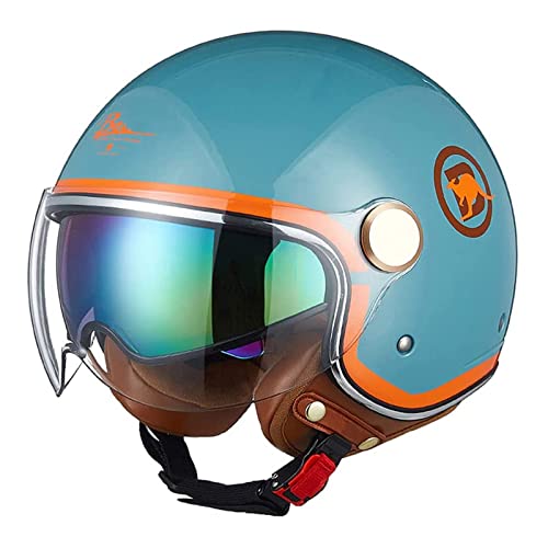 BGMKE Vintage Jethelme Motorrad Helm ECE Zertifizierung Herren Damen Retro Motorrad Halbhelme Sommer Erwachsener Halb Helm Moped Scooter Offener Helm Halbschale Jet-Helm Mofa-Helm von BGMKE