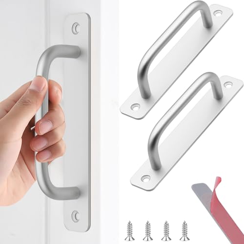BGOBTY Möbelgriffe,2 Stück selbstklebende Schrankgriffe,Schrank Schublade Türgriffe,Aluminiumlegierung Küchengriffe,mit Schrauben,für Schrankschubladen,Kleiderschränke (Lochabstand:128 mm) von BGOBTY