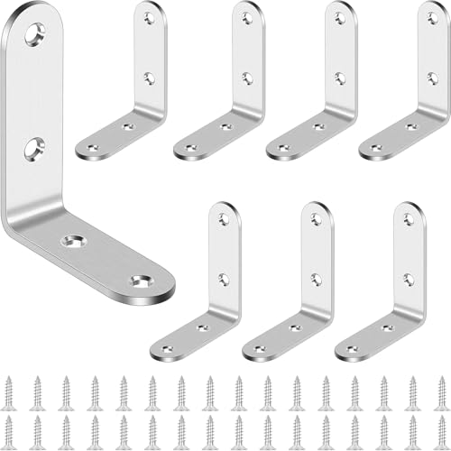 BGOBTY Winkelverbinder,8 Stück Edelstahl Winkel,65*65 mm Edelstahlwinkel Winkel,Metallwinkel,90 Grad L Form Winkel Metallwinkel,für Anbau Winkel Bracket Möbel Tabelle Stuhl Bücherregal von BGOBTY