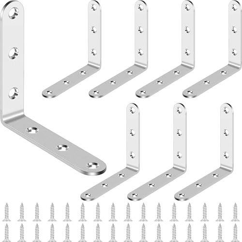 BGOBTY Winkelverbinder,8 Stück Edelstahl Winkel,80*80mm Edelstahlwinkel Winkel,Metallwinkel,90 Grad L Form Winkel Metallwinkel,für Anbau Winkel Bracket Möbel Tabelle Stuhl Bücherregal von BGOBTY