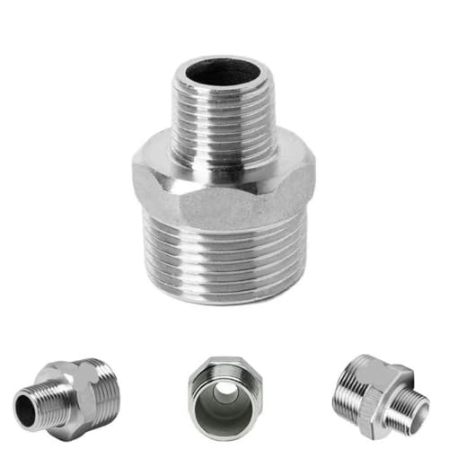 1/8 Zoll 1/4 Zoll 1/2 Zoll 3/4 Zoll 1 Zoll 1-1/4 Zoll 1-1/2 Zoll 2 Zoll Innengewinde Reduzierstück 304 Edelstahl Rohrverschraubung Verbindungsadapter-männliches Reduzierstück-2 auf 1/2 Zoll von BGPFJK