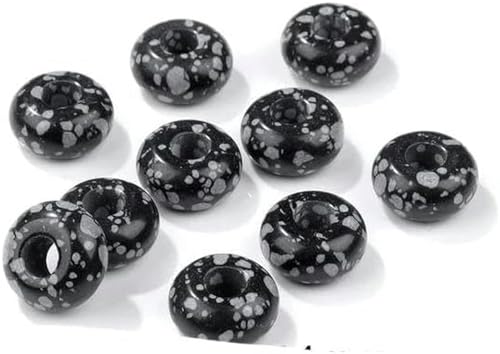 10 Stück runde Steinperlen in Donutform, große Lochaugenperlen für DIY-Armbänder, Schmuck im koreanischen Stil, Nr. 38 Alabaster, 10 Stück von BGPFJK