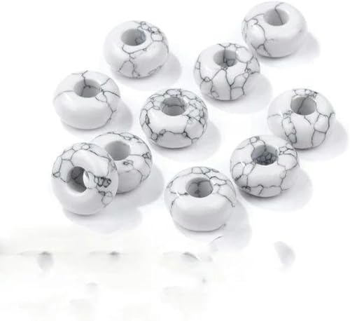10 Stück runde Steinperlen in Donutform, große Lochaugenperlen für DIY-Armbänder, Schmuck im koreanischen Stil, Nr. 39 Howlith, 10 Stück 10 Stück runde Steinperlen in Donutform, große Lochaugenperlen für DIY-Armbänder, Schmuck im koreanischen Stil, Nr. 39 Howlith, 10 Stück von BGPFJK