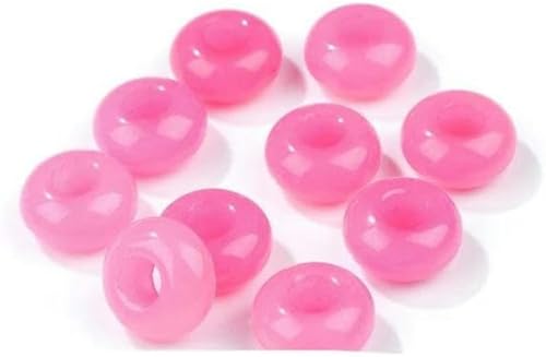 10 Stück runde Steinperlen in Donutform, große Lochaugenperlen für DIY-Armbänder, Schmuck im koreanischen Stil, Nr. 41 Chalcedon, 10 Stück von BGPFJK