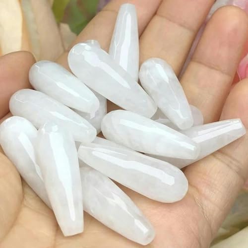 10 x 30 mm facettierter dunkelroter Chalcedon-Jade-Stein, Wassertropfen, lose Abstandsperlen zur Schmuckherstellung, DIY-Armbandzubehör-Weiß_a-10 x 30 mm, 9 Stück 10 x 30 mm facettierter dunkelroter Chalcedon-Jade-Stein, Wassertropfen, lose Abstandsperlen zur Schmuckherstellung, DIY-Armbandzubehör-Weiß_a-10 x 30 mm, 9 Stück von BGPFJK
