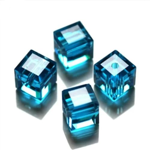 100 Stück 4 mm Würfel Kristallglas lose Perlen zur Schmuckherstellung DIY Herstellung von Spacer Beads-4FZ-017 von BGPFJK
