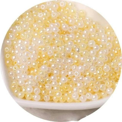 2/3/4 mm gleichmäßige Glasimitat-Perlen aus tschechischer Jade-Eis-Glasur für Schmuckarmbänder, DIY-Charm-Zubehör – FY03 Mix Gelb – 3 mm, 10 g, 336 Stück von BGPFJK