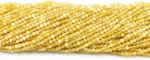 2/3/4MM Stein facettiert Türkis Sand Mondstein Turmalin rund lose kleine Perlen Schmuckherstellung-Peru Türkis A-3mm-Gelb Opal-2MM von BGPFJK
