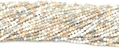 2/3/4MM Stein facettiert Türkis Sand Mondstein Turmalin rund lose kleine Perlen Schmuckherstellung-Peru Türkis A-3mm-Mondstein Mix-3mm von BGPFJK