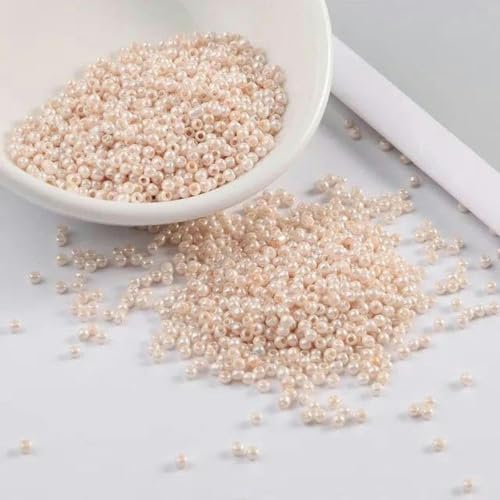 2 mm 11/0 lackierte Farben Glas-Abstandsperlen DIY tschechische Perlen 1000 Stück-Beige 04-2 mm 1000 Stück von BGPFJK