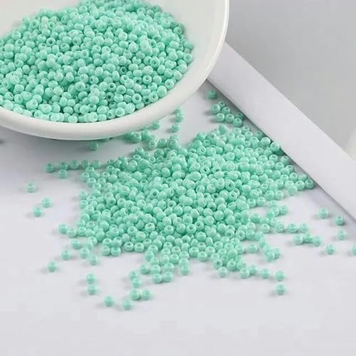2 mm 11/0 lackierte Farben Glas-Abstandsperlen DIY tschechische Perlen 1000 Stück-Grün 02-2 mm 1000 Stück von BGPFJK