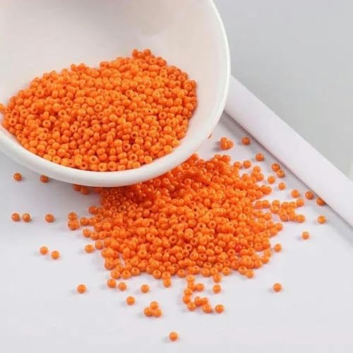 2 mm 11/0 lackierte Farben Glas-Abstandsperlen DIY tschechische Perlen 1000 Stück-Orange 02-2 mm 1000 Stück von BGPFJK