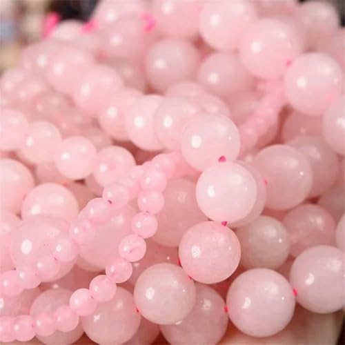 4–12 mm Steinperlen, Lava-Jaspis, Tigerauge, Quarz, Achate, runde lose Perlen – rosa Quarz – 10 mm, ca. 35 Perlen von BGPFJK