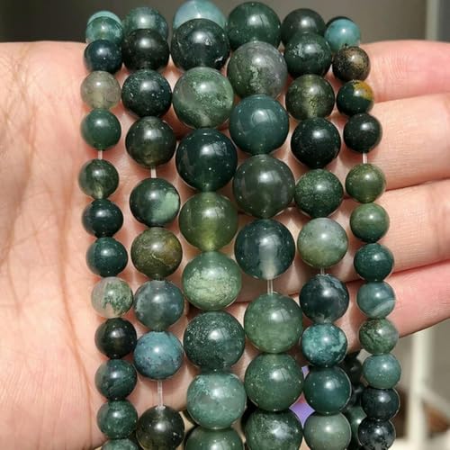 4–14 mm schwarze runde Perlen aus vulkanischem Lavastein, 15 Zoll große Auswahl an DIY-Armbändern – Moosachat – 10 mm, 38 Perlen 4–14 mm schwarze runde Perlen aus vulkanischem Lavastein, 15 Zoll große Auswahl an DIY-Armbändern – Moosachat – 10 mm, 38 Perlen von BGPFJK