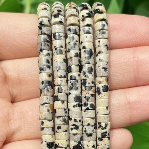 4 x 2 mm türkisfarbene Achate, Bild-Rondelle-Abstandshalterperlen, flache Abakus-Steinperlen für selbstgemachte Armbandschmuck-Grau-4 x 2 mm-Gelbfleck-Jaspis-4 x 2 mm von BGPFJK