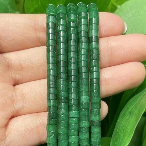 4 x 2 mm türkisfarbene Achate, Bild-Rondelle-Abstandsperlen, flache Abakus-Steinperlen für DIY-Armbandschmuck, Grau, 4 x 2 mm, Grüner Achat, 4 x 2 mm von BGPFJK