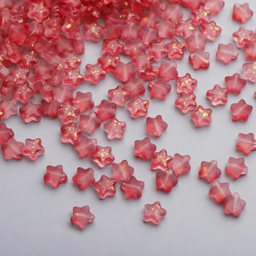 50 Stück/Los 8 mm mattierte Sternperlen mit Farbverlauf, lose Abstandsperlen aus tschechischem Glas zur Schmuckherstellung, handgefertigtes DIY-Zubehör, 10–8 mm (50 Stück) von BGPFJK
