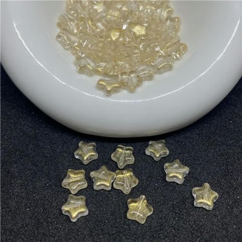 50 Stück/Los 8 mm mattierte Sternperlen mit Farbverlauf, lose Abstandsperlen aus tschechischem Glas zur Schmuckherstellung, handgefertigtes DIY-Zubehör, 13–8 mm (50 Stück) von BGPFJK