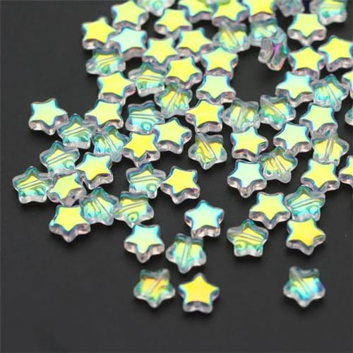 50 Stück/Los 8 mm mattierte Sternperlen mit Farbverlauf, lose Abstandsperlen aus tschechischem Glas zur Schmuckherstellung, handgefertigtes DIY-Zubehör, 20–8 mm (50 Stück) von BGPFJK