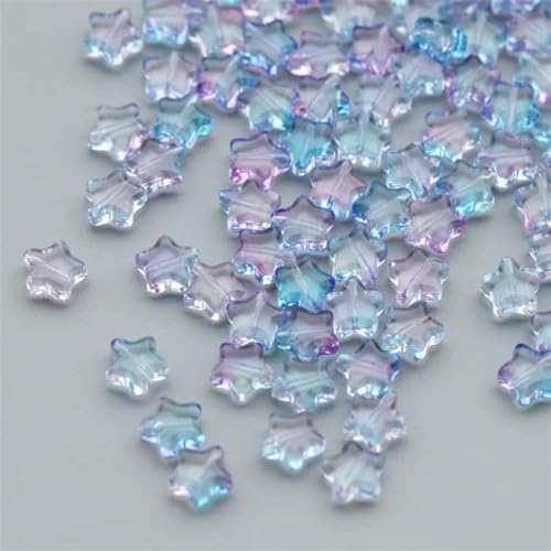 50 Stück/Los 8 mm mattierte Sternperlen mit Farbverlauf, lose Abstandsperlen aus tschechischem Glas zur Schmuckherstellung, handgefertigtes DIY-Zubehör, 21–8 mm (50 Stück) von BGPFJK