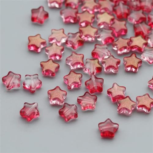 50 Stück/Los 8 mm mattierte Sternperlen mit Farbverlauf, lose Abstandsperlen aus tschechischem Glas zur Schmuckherstellung, handgefertigtes DIY-Zubehör, 23–8 mm (50 Stück) von BGPFJK