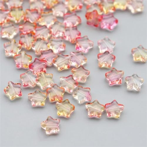50 Stück/Los 8 mm mattierte Sternperlen mit Farbverlauf, lose Abstandsperlen aus tschechischem Glas zur Schmuckherstellung, handgefertigtes DIY-Zubehör, 24–8 mm (50 Stück) von BGPFJK