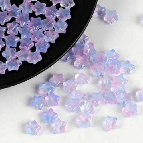50 Stück/Los 8 mm mattierte Sternperlen mit Farbverlauf, lose Abstandsperlen aus tschechischem Glas zur Schmuckherstellung, handgefertigtes DIY-Zubehör, 25–8 mm (50 Stück) von BGPFJK