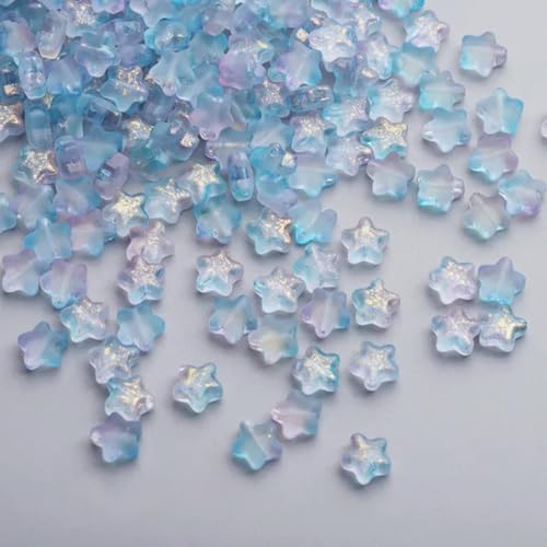 50 Stück/Los 8 mm mattierte Sternperlen mit Farbverlauf, lose Abstandsperlen aus tschechischem Glas zur Schmuckherstellung, handgefertigtes DIY-Zubehör, 3–8 mm (50 Stück) von BGPFJK