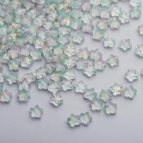 50 Stück/Los 8 mm mattierte Sternperlen mit Farbverlauf, lose Abstandsperlen aus tschechischem Glas zur Schmuckherstellung, handgefertigtes DIY-Zubehör, 5–8 mm (50 Stück) von BGPFJK