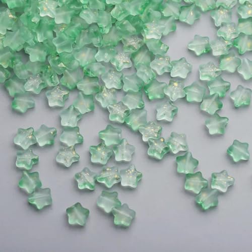 50 Stück/Los 8 mm mattierte Sternperlen mit Farbverlauf, lose Abstandsperlen aus tschechischem Glas zur Schmuckherstellung, handgefertigtes DIY-Zubehör, 6–8 mm (50 Stück) von BGPFJK