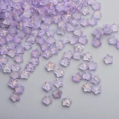 50 Stück/Los 8 mm mattierte Sternperlen mit Farbverlauf, lose Abstandsperlen aus tschechischem Glas zur Schmuckherstellung, handgefertigtes DIY-Zubehör, 9–8 mm (50 Stück) von BGPFJK