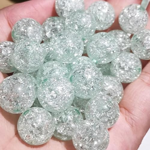 8–16 mm transparente gemischte rissige Acrylkristallperlen, runde Abstandsperlen zur Schmuckherstellung, DIY-Handarbeiten, Armbänder, Halsketten, hellgrün, 14 mm, 20 Stück von BGPFJK