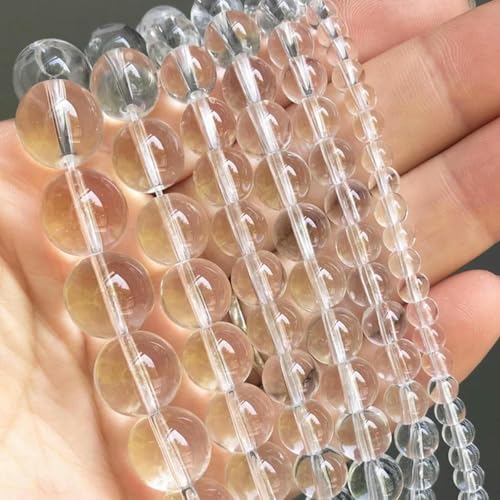 Achat-Kristallsteinperlen 4 6 8 10 12 mm lose Abstandsperlen zur Herstellung von DIY-Schmuckarmbändern 4 6 8 10 12 mm-klares Glas-6 mm (ca. 61 Stück) von BGPFJK