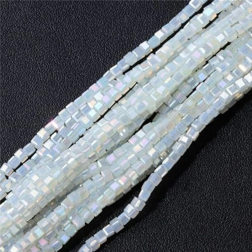 Facettierte Steinperlen, 2–3 mm, kleine quadratische Quarz-Granatglaswürfel, lose Perlen zur Schmuckherstellung, Nähzubehör-Nr. 1 Glas-2–3 mm von BGPFJK